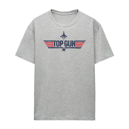 Athletic Heather - Front - Top Gun Womens-Ladies Logo T-Shirt