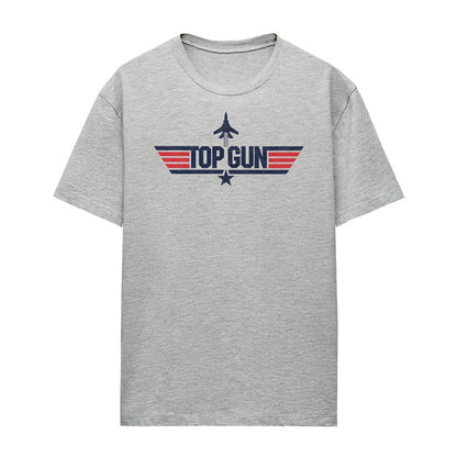 Athletic Heather - Front - Top Gun Womens-Ladies Logo T-Shirt