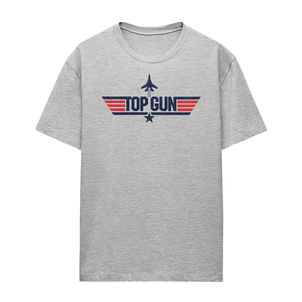 Athletic Heather - Front - Top Gun Womens-Ladies Logo T-Shirt