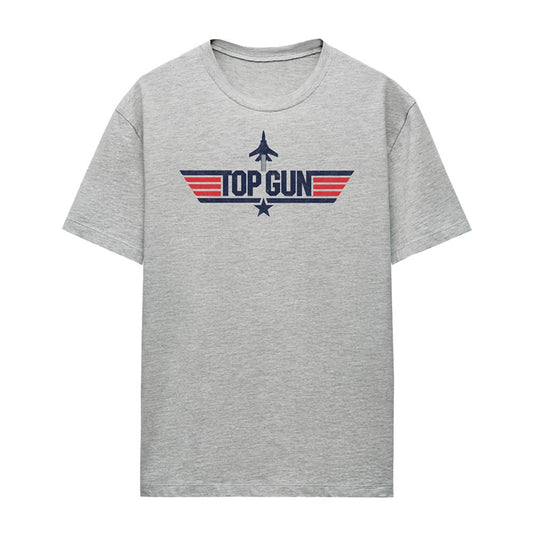 Athletic Heather - Front - Top Gun Womens-Ladies Logo T-Shirt