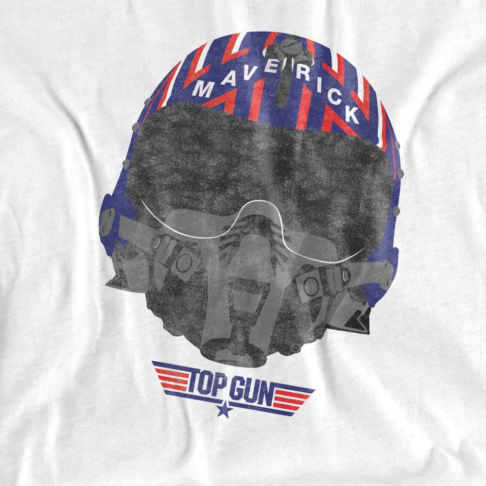 White - Side - Top Gun Womens-Ladies Maverick Helmet T-Shirt