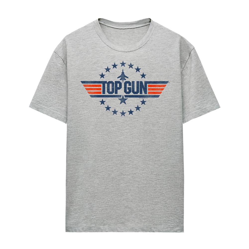 Athletic Heather - Front - Top Gun Womens-Ladies Star Logo T-Shirt