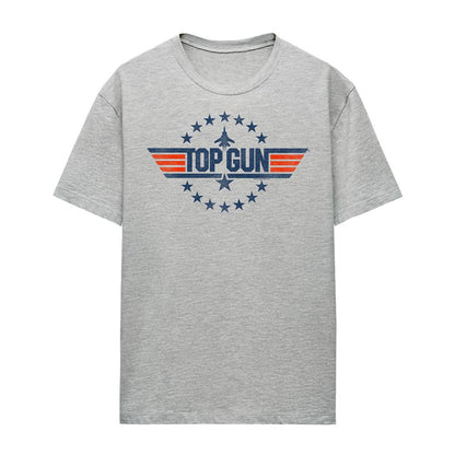 Athletic Heather - Front - Top Gun Womens-Ladies Star Logo T-Shirt
