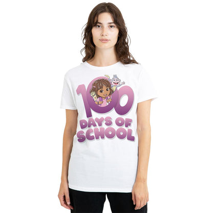 White - Lifestyle - Dora The Explorer Womens-Ladies 100 Days T-Shirt