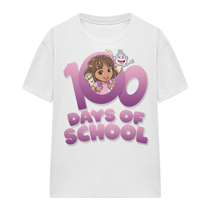 White - Front - Dora The Explorer Womens-Ladies 100 Days T-Shirt