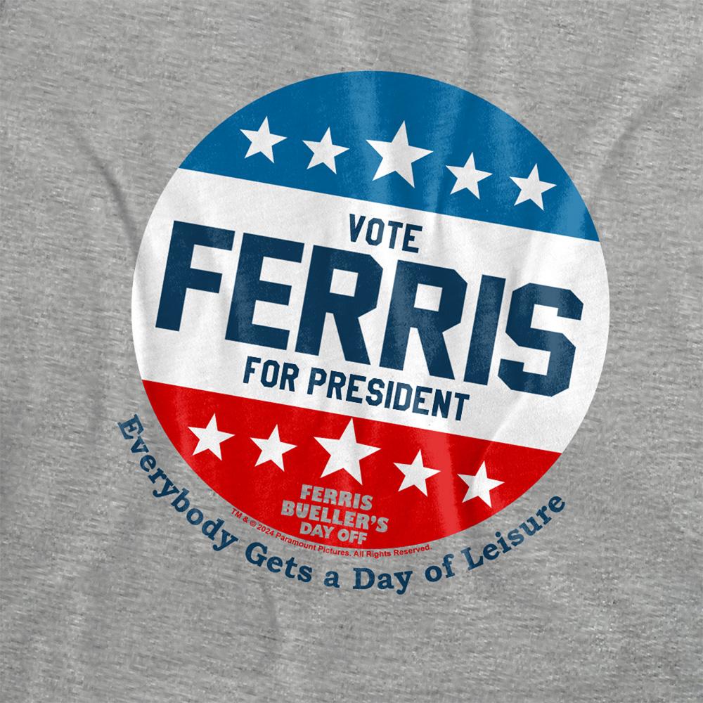 Athletic Heather - Side - Ferris Bueller´s Day Off Womens-Ladies Vote Ferris For President T-Shirt