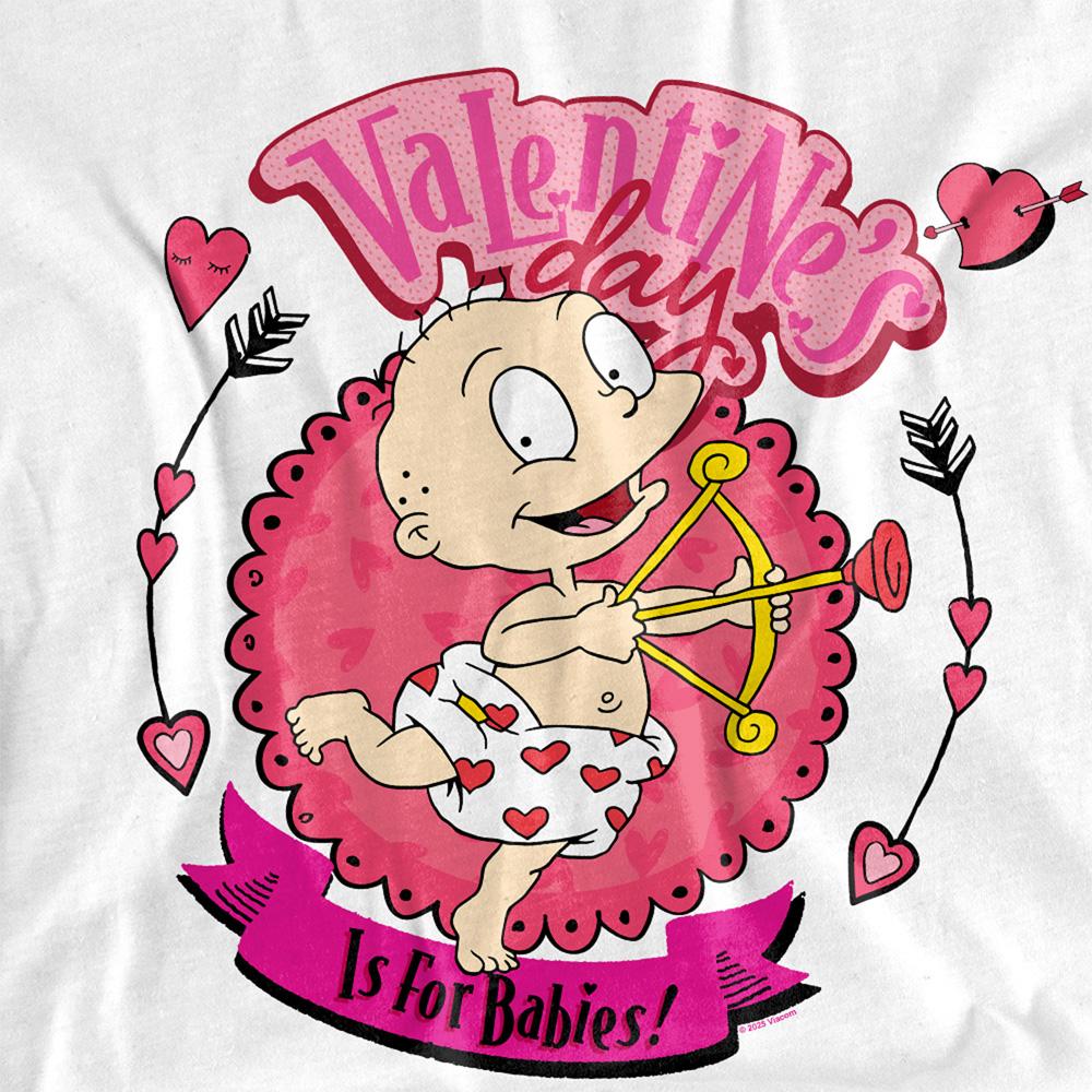 White - Side - Rugrats Womens-Ladies Valentine´S Day Is For Babies Tommy Pickles T-Shirt