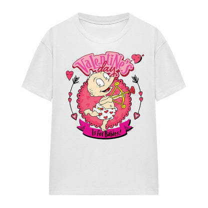White - Front - Rugrats Womens-Ladies Valentine´S Day Is For Babies Tommy Pickles T-Shirt