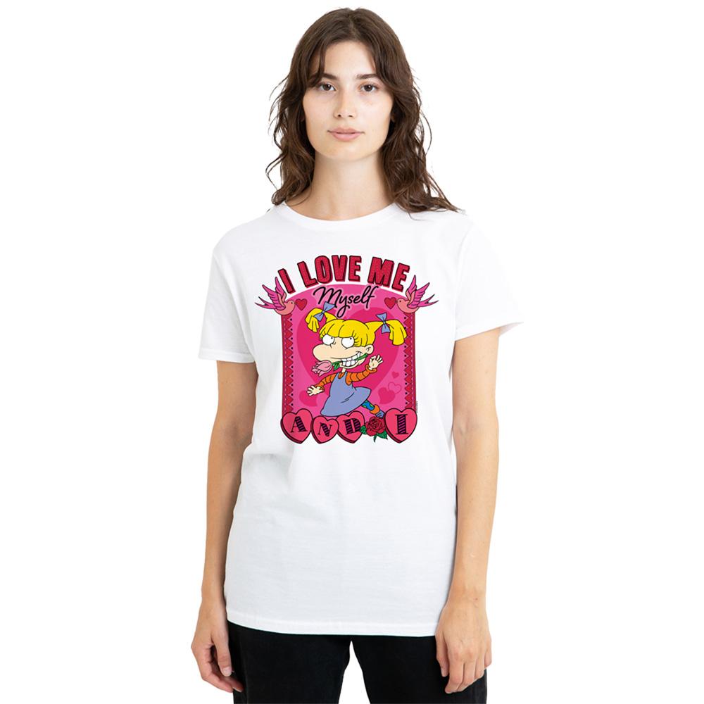 White - Lifestyle - Rugrats Womens-Ladies I Love Me Myself And I Angelica Valentine`s Day T-Shirt