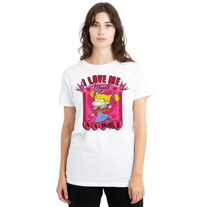 White - Lifestyle - Rugrats Womens-Ladies I Love Me Myself And I Angelica Valentine`s Day T-Shirt