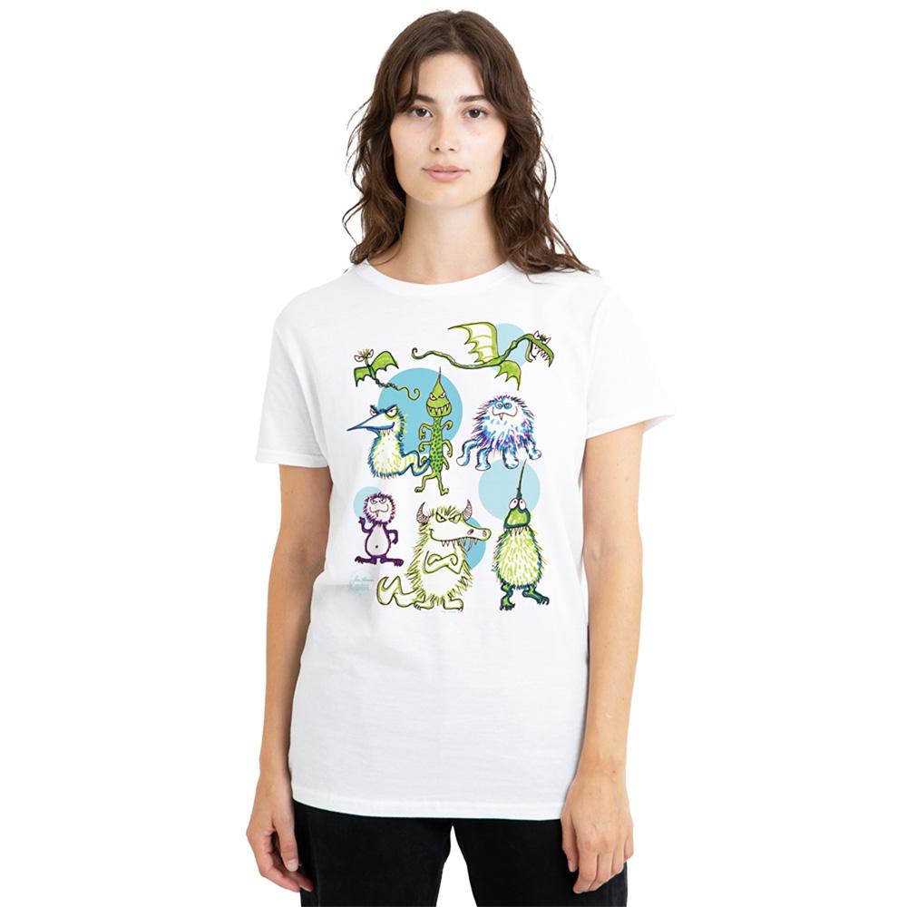 White - Lifestyle - Jim Henson Womens-Ladies Monster Doodles T-Shirt
