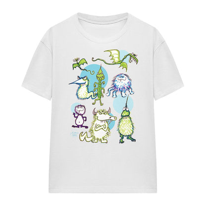 White - Front - Jim Henson Womens-Ladies Monster Doodles T-Shirt