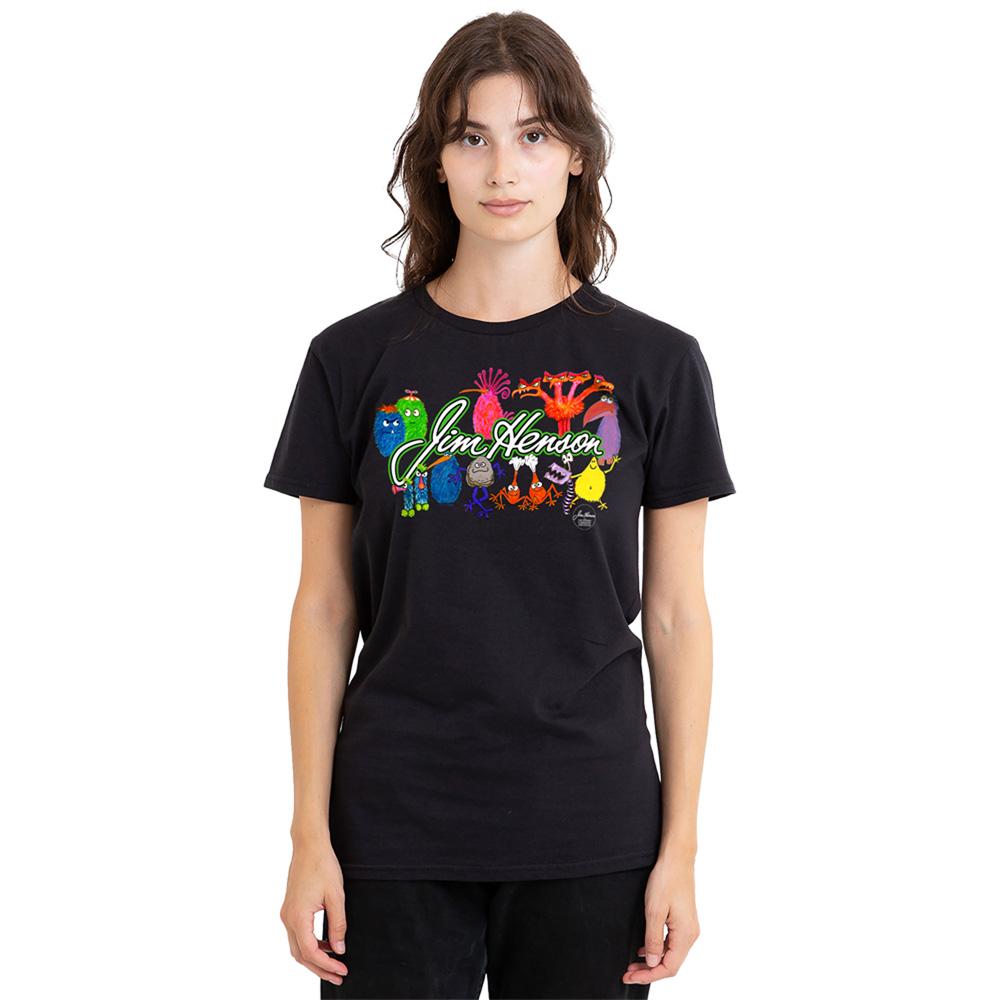 Black - Lifestyle - Jim Henson Womens-Ladies Sketch Collage T-Shirt