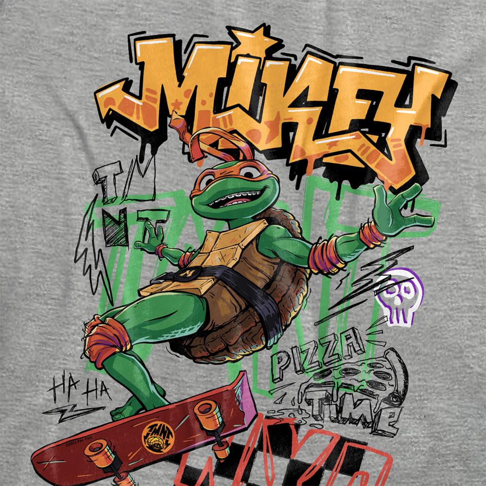 Athletic Heather - Side - Teenage Mutant Ninja Turtles: Mutant Mayhem Womens-Ladies Skater Michelangelo T-Shirt