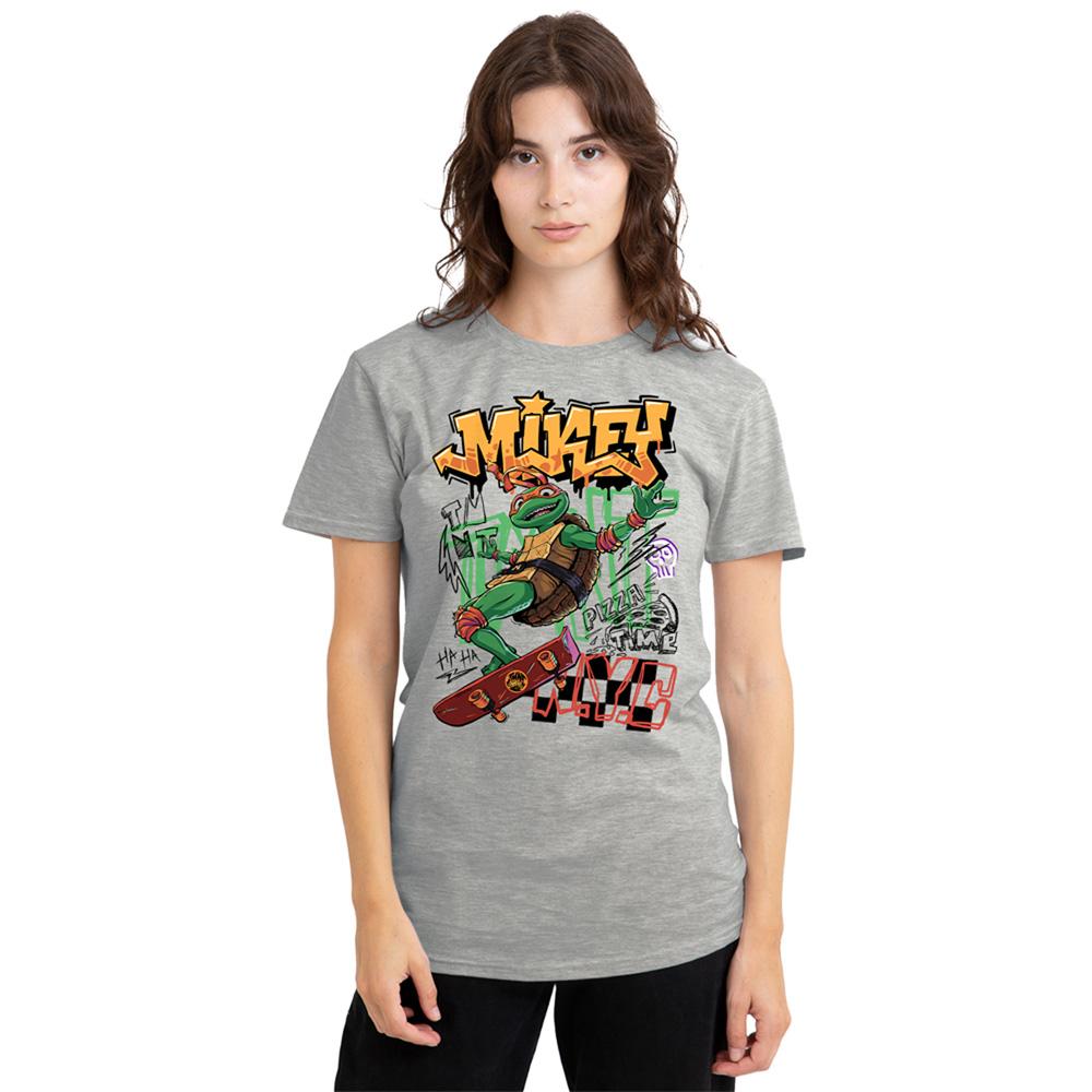 Athletic Heather - Lifestyle - Teenage Mutant Ninja Turtles: Mutant Mayhem Womens-Ladies Skater Michelangelo T-Shirt