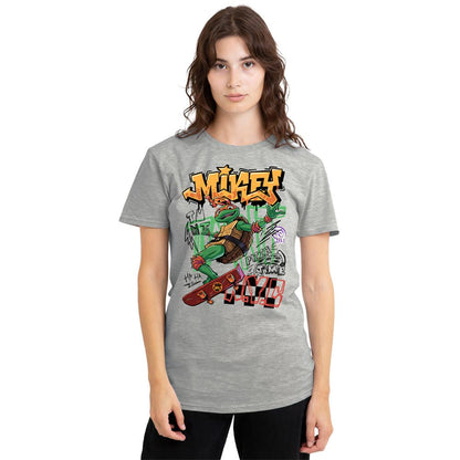 Athletic Heather - Lifestyle - Teenage Mutant Ninja Turtles: Mutant Mayhem Womens-Ladies Skater Michelangelo T-Shirt