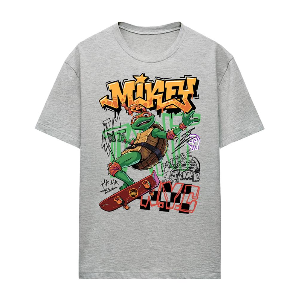 Athletic Heather - Front - Teenage Mutant Ninja Turtles: Mutant Mayhem Womens-Ladies Skater Michelangelo T-Shirt