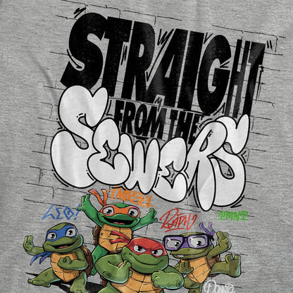 Athletic Heather - Side - Teenage Mutant Ninja Turtles: Mutant Mayhem Womens-Ladies Straight From The Sewers T-Shirt