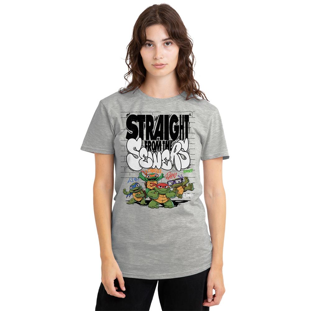 Athletic Heather - Lifestyle - Teenage Mutant Ninja Turtles: Mutant Mayhem Womens-Ladies Straight From The Sewers T-Shirt