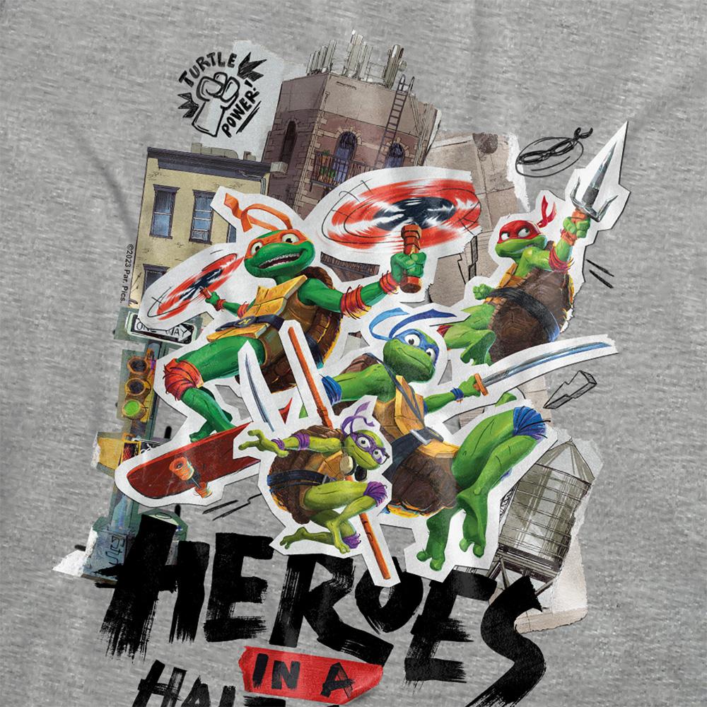 Athletic Heather - Side - Teenage Mutant Ninja Turtles: Mutant Mayhem Womens-Ladies Heroes In A Half Shell T-Shirt