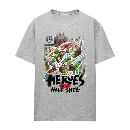 Athletic Heather - Front - Teenage Mutant Ninja Turtles: Mutant Mayhem Womens-Ladies Heroes In A Half Shell T-Shirt