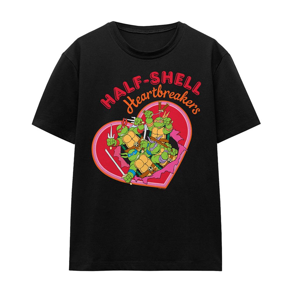 Black - Front - Teenage Mutant Ninja Turtles Womens-Ladies Valentine´S Heartbreakers T-Shirt