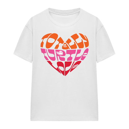 White - Front - Teenage Mutant Ninja Turtles Womens-Ladies Valentine´S Totally Turtle Love T-Shirt