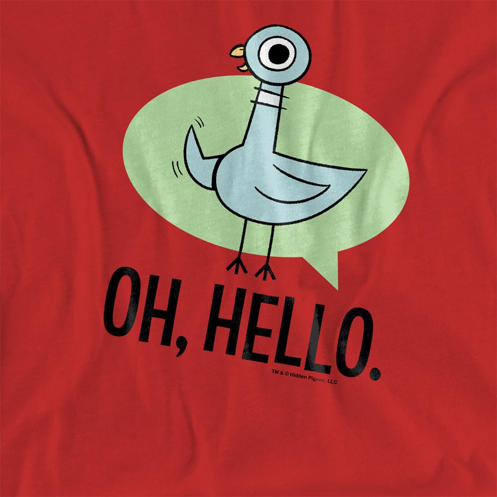 Athletic Heather - Side - The Pigeon Womens-Ladies Oh Hello T-Shirt