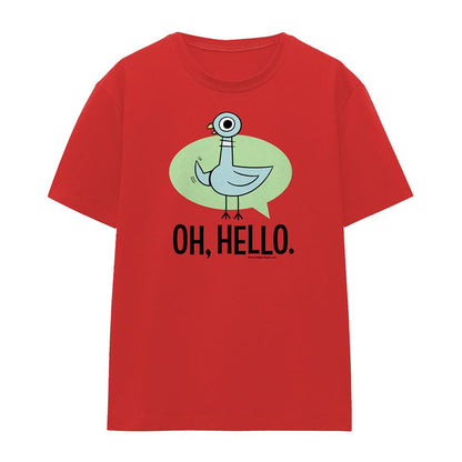 Athletic Heather - Front - The Pigeon Womens-Ladies Oh Hello T-Shirt