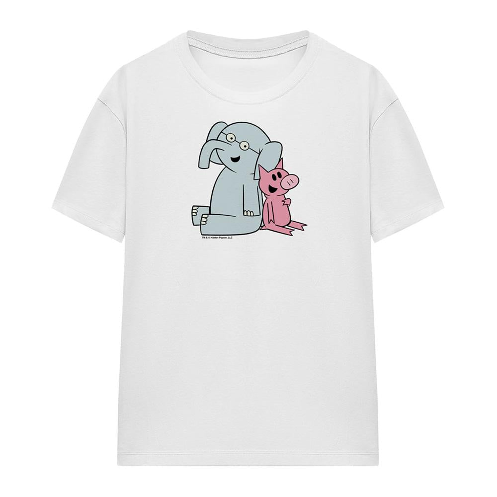 Athletic Heather - Front - The Pigeon Womens-Ladies Gerald & Piggie T-Shirt