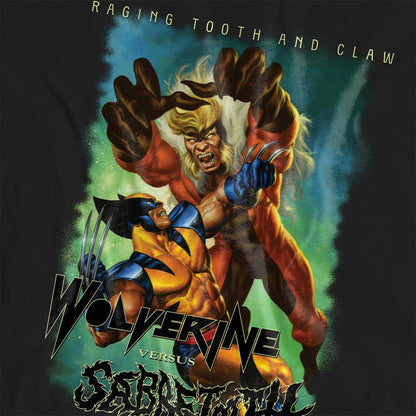 Black - Pack Shot - Marvel Comics Unisex Adult Wolverine Versus Sabretooth T-Shirt