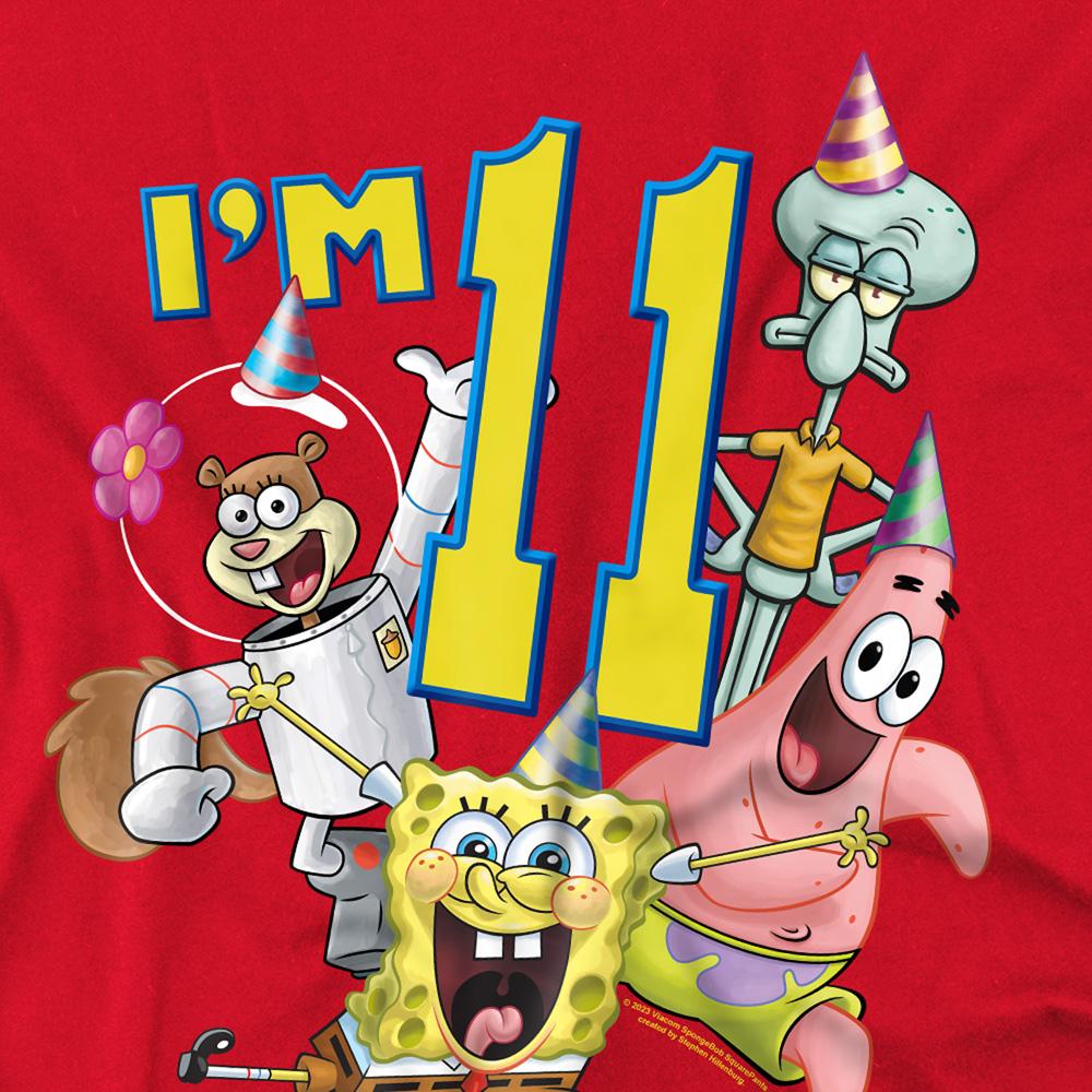 Red - Pack Shot - SpongeBob SquarePants Unisex Adult I´m 11 T-Shirt