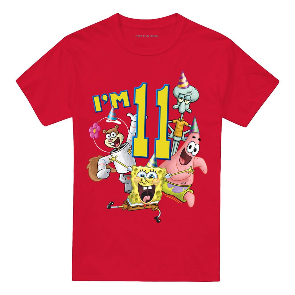 Red - Front - SpongeBob SquarePants Unisex Adult I´m 11 T-Shirt