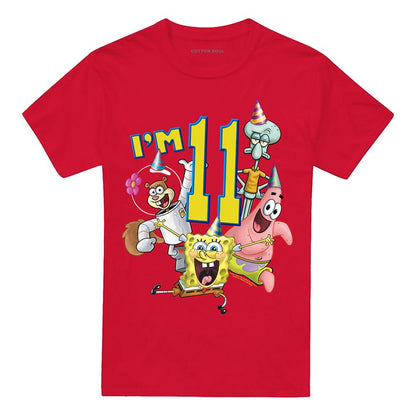 Red - Front - SpongeBob SquarePants Unisex Adult I´m 11 T-Shirt