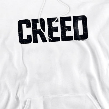 White - Pack Shot - Creed Unisex Adult Cracked Logo Hoodie