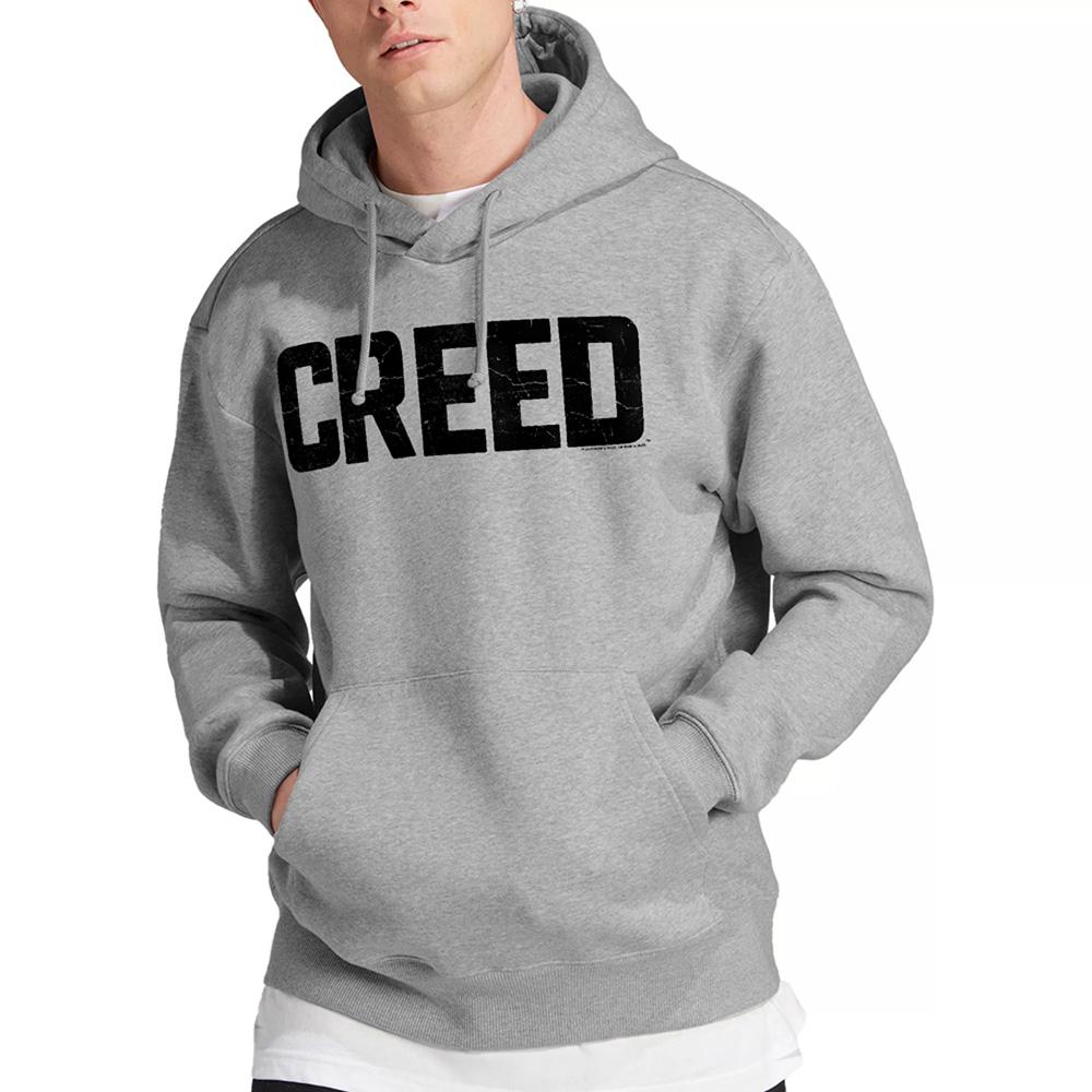 Athletic Heather - Side - Creed Unisex Adult Cracked Logo Hoodie