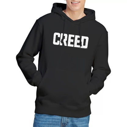 Black - Side - Creed Unisex Adult Cracked Logo Hoodie