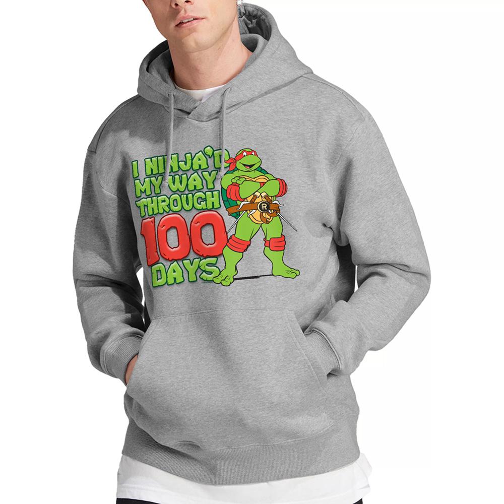 Athletic Heather - Side - Teenage Mutant Ninja Turtles Unisex Adult I Ninja´d My Way Through 100 Days Hoodie