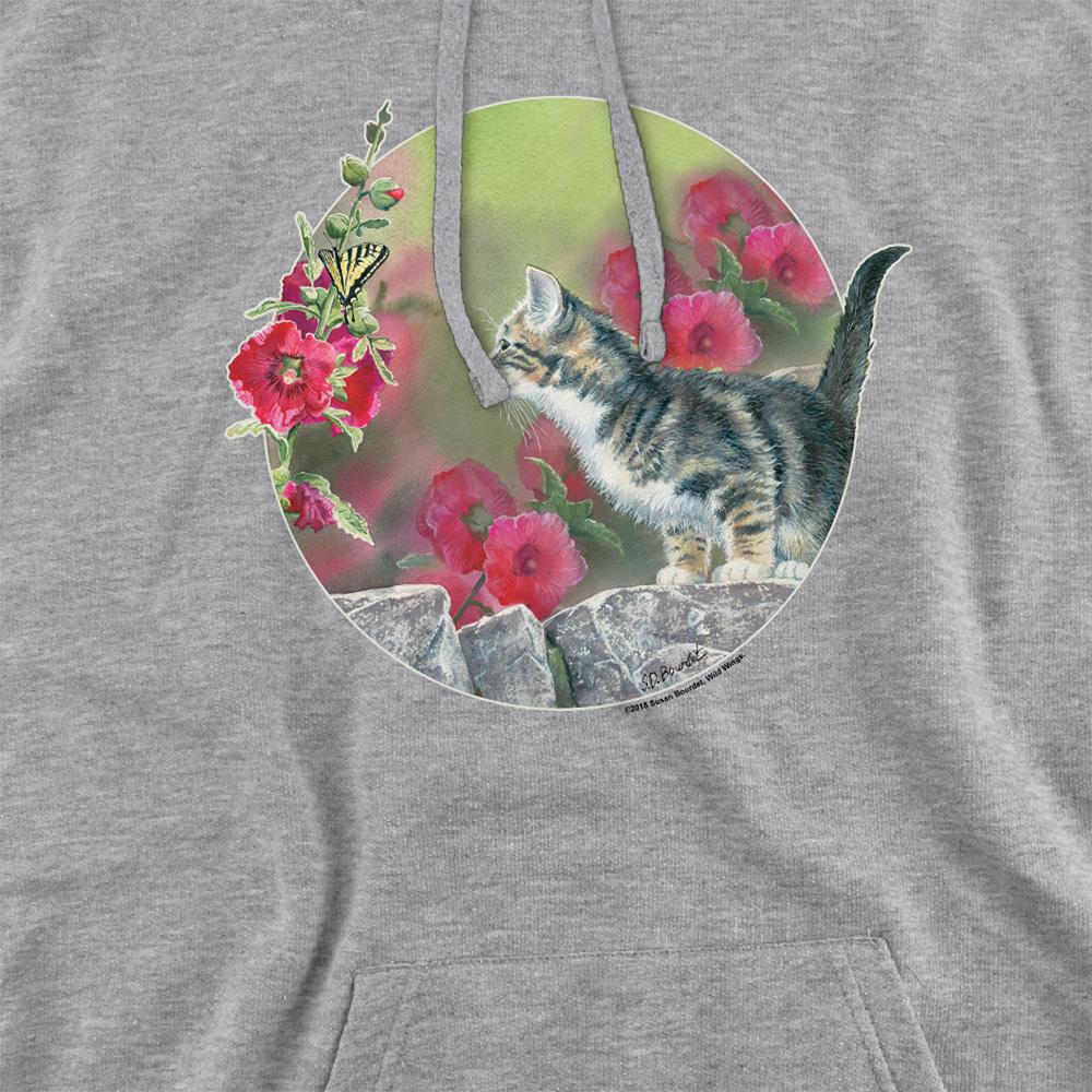 Athletic Heather - Pack Shot - Wild Wings Unisex Adult Floral Kitten Hoodie