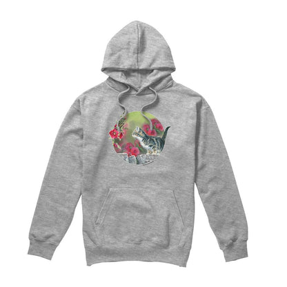 Athletic Heather - Front - Wild Wings Unisex Adult Floral Kitten Hoodie