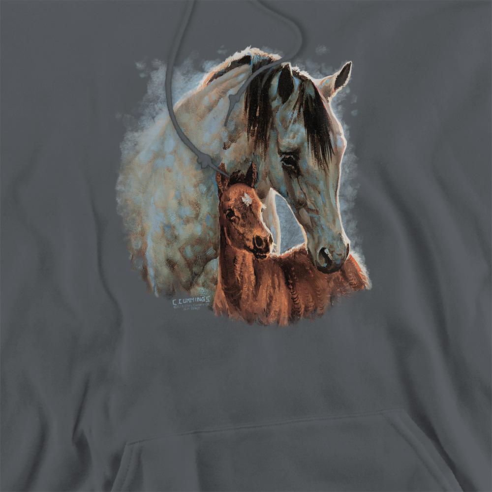 Charcoal - Pack Shot - Wild Wings Unisex Adult Horse Hoodie