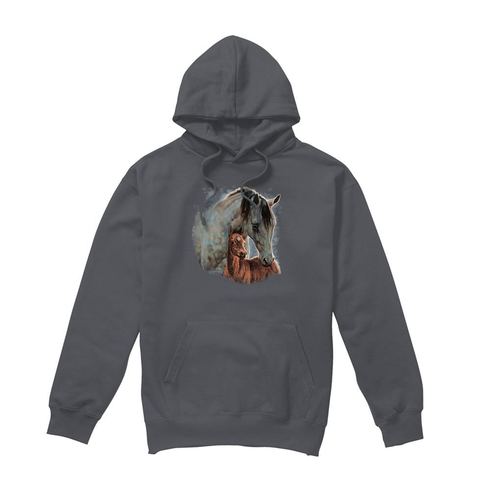 Charcoal - Front - Wild Wings Unisex Adult Horse Hoodie