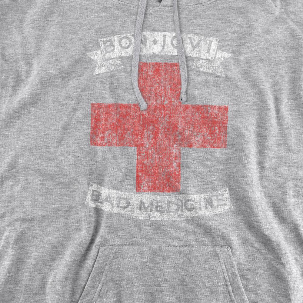 Athletic Heather - Side - Bon Jovi Unisex Adult Bad Medicine Hoodie