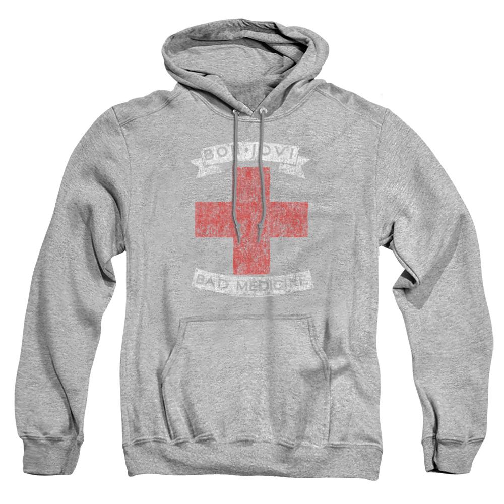 Athletic Heather - Front - Bon Jovi Unisex Adult Bad Medicine Hoodie