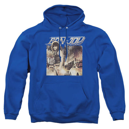 New Royal - Front - Bon Jovi Unisex Adult Runaway Jon Hoodie