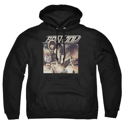 Black - Front - Bon Jovi Unisex Adult Runaway Jon Hoodie