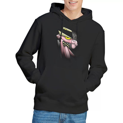 Black - Side - Pink Panther Unisex Adult Smooth Panther Hoodie