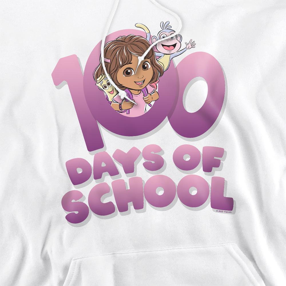 White - Pack Shot - Dora The Explorer Unisex Adult 100 Days Hoodie