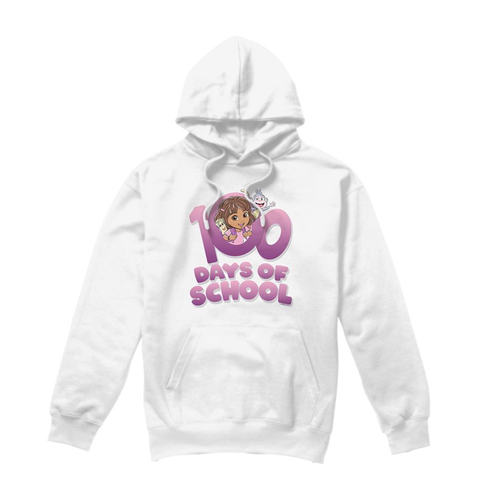 White - Front - Dora The Explorer Unisex Adult 100 Days Hoodie