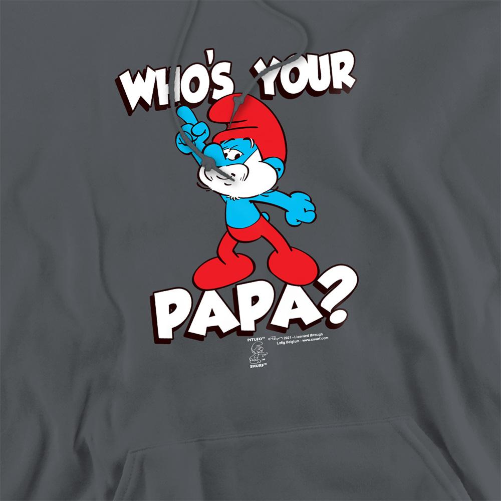 Charcoal - Pack Shot - The Smurfs Unisex Adult Who´S Your Papa Smurf Hoodie